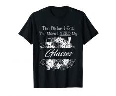 Alla mia età ho bisogno di bicchieri divertenti intenditori di vino sommelier Maglietta