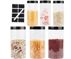 Xingsky Barattolo di plastica Trasparente, barattolini plastica per Alimenti, Barattolo plastica marmellata, contenitori Biscotti e Frutta secca, contenitori Sale Zucchero caffè (4.5L)