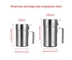 【Prime Day】Fastar Oliera in acciaio inox, a prova di perdite olio, con copertura per cucina/ristorante/barbecue (550 ml/1000 ml) 1000ml