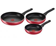 Lagostina Cucina Mediterranea Set di Padelle Antiaderenti in Alluminio Ø 20/24/28 cm, 3 Pezzi, Batteria Pentole Induzione, Gas e Forno, Indicatore Cottura Thermo-Signal, Manici Ergonomici in Bakelite