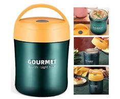 LANSKYLAN Tazza di Muesli Contenitore Termico per Alimenti Bicchiere per Cereali con Coperchio Porta Yogurt da Viaggio Tazza per Cereali in Acciaio Inox per Yogurt Cereali per Lavoro Viaggi e Picnic