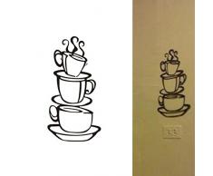 Soledì-Fantastico Adesivo Murales, Carta da Pareti/Vetro/Frigo "3 Tazza di Caffe' " FAI DA TE!