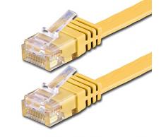 1m - Piatto CAT6 Cavo | giallo - 1 Stück | 10/100/1000 Mbit / s | Gigabit LAN cavo di rete | Flat | Slim | cavi Patch | cavi di installazione | CAT5 CAT6 CAT7 compatibile | nastro | Lankabel | per pavimenti, laminati, parquet,