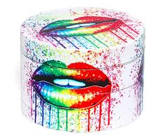 Grande Grinder Macinaspezie Versatile 63mm(2.5 ), Spespo Macinino meccanico per spezie,- realizzato in Lega di zinco - 4 Pezzi - full color printing - labbra pattern