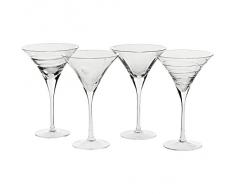 Set 4 bicchieri Margarita, bicchieri Martini "JULIE" 250 ml, 4 modelli distinti (GERMAN CRYSTAL powered by CRISTALICA)