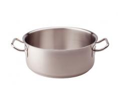 Pentole Agnelli COIX3106E32 Casseruola Bassa con Maniglie, Acciaio, Argento, 32 cm