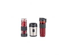 H.Koenig Mini Frullatore portatile SMOO9,Compatto 570ml,Senza BPA,4 Lame Inox,300W,2 Bottiglie Portatili,2 Coperchi da Viaggio,Mixer per Smoothie