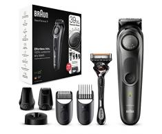 Braun Regolabarba 7 Tagliacapelli Uomo, Rasoio e 5 Accessori inclusi, 39 Impostazioni di Lunghezza, Ideale per Viso e Barba, Idea Regalo, BT7340 Nero e Grigio Metallizzato