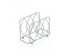 Portatovaglioli in filo metallo verde linea homemade 15,5x8x11cm Variante unica