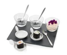 BRANDANI STORE MILLEASSAGGI ANTIPASTIERA PIATTINI RONDO 10 PEZZI ARDESIA CERAMICA VETRO INOX 55277