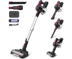 INSE Aspirapolvere Senza Fili 20kpa Aspirapolvere Senza Sacco Autonomia 45 Minuti Dust Cup Grande 1.2L, Filtro HEPA Lavabile con Spazzola Elettrica a LED[Classe di efficienza energetica A+++]