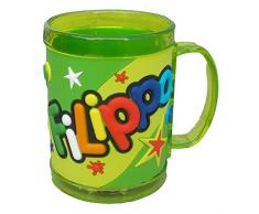 TAZZA IN PLASTICA con Nome A Rilievo - Filippo - JC049