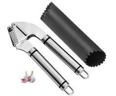 [aglio stampa] Garlic Press di alta qualità Spremi Aglio in Acciaio Inox non rostende – spuelmaschinengeeignete aglio Crusher con manico ergonomico