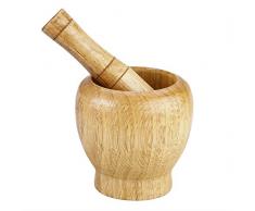 OUBIT Mortaio Pestello Set-Legno Cucina Mano Manuale Aglio Zenzero Spezie Mortaio Pestello Set Macinino Ciotola Grinder