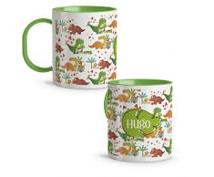 LolaPix Bicchiere Bambino. Tazza per Bambini. Tazza Personalizzata. Bicchieri Plastica Dura. Senza BPA. 330 ml. Il mondo dei dinoidi