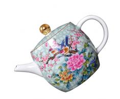 Cabilock Tea Pot Teiera Teiera in Porcellana Floreale Cina Teiera di tè in Ceramica Bollitore da tè Vasi per Il tè Sfuso Infusore per Elettromagnetica Gas