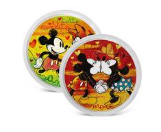 EGAN, Set 2 Piatti Pizza Verde e Rosso Mickey Love Sweet Love D.30