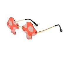 Casiler O Occhiali Sole a Forma di Funghi I Bicchieri retrò Senza Bordo Irregolari per Le Donne Uomini di Halloween Accessori di Favore Festa