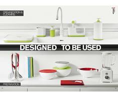 Guzzini Porta Rotolo Push&Stop Kitchen Active Design, Grigio, 14 x h28 cm