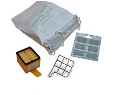 12 Sacchetti per aspirapolvere a 5 strati, in tessuto non tessuto di alta qualità, adatto per chi soffre di allergie, 1 filtro igienico, 1 filtro di protezione del motore, 12 profumi compatibili con Vorwerk Folletto 135, 136,