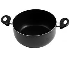 Home in Rombo Home Casseruola Antiaderente Maitre 2 Manici Cm22 Pentole Cucina, Metallo, Nero, 22 cm