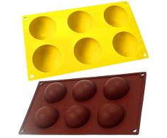 Stampo in Silicone a Semisfera, ZoneYan Stampo in Silicone per Dolci, Confezione da Stampi in Silicone,Silicone Stampi per Donut, Muffin, Cioccolato, Torta, Gelatina,Budino, Mousse a Cupola