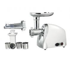 RGV Tritacarne Elettrico Professionale 3 In 1 Bianco con 3 Trafile e Accessori per Passapomodoro, Grattugia, Insaccatrice facile da usare e veloce da pulire, Potenza 500W