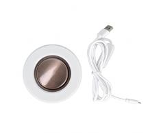 Scaldabicchieri da Tavolo, USB Smart Humanized ABS Scaldapiatti Riscaldanti per Tè e Caffè Caldo (temperatura Costante 45 ℃)(bianco)