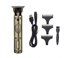 Anself - Tagliacapelli professionale per uomo, kit di tagliacapelli ricaricabile senza fili con lama a T per uomo rasoio, tagliacapelli a testa calva, con dettaglio zero lacunato