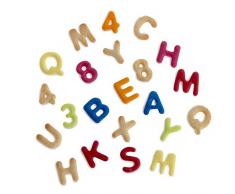 DECORA Confezione Tagliapasta Lettere e Numeri Piccoli, Plastica, Giallo