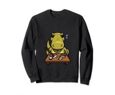 Carino Kawaii T-Rex Dino ama mangiare sushi con le bacchette Felpa