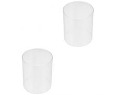 Mobestech 2 Pezzi Punch Ghiaccio Ristorante Per Ciotole Tuffo Casa Cilindro Entrambi Vassoio Uragani Ombra Torta Vetro Camino Cm Decorativo Cibo Ciotola Piatto Servire Estremità