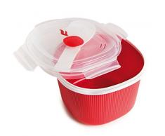 Snips |Cuoci Riso Per Microonde |Cuoci Cereali 2,70 LT| Contenitore per Microonde | Colore Rosso | Linea Tempozero | 20,5 x 20,5 x 14,5 cm | BPA Free | Made in Italy