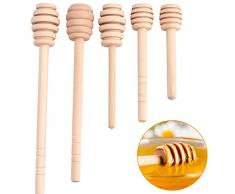 Bastoncino per mescolare 50 pezzi/set Bastoncino di miele Mini barattolo di marmellata per miele in legno per uso domestico Dispenser per raccolta bastoncino per mescolare(Mini 8CM)
