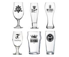 Balvi Set bicchieri birra L´Hedoniste Colore trasparente Set di 6 bicchieri di birra Progettare birra