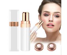 Flawless Epilatore Viso Donna Epilatore Elettrico Mini Epilatore Indolore Rasoio Elettrico Hair Remover con Testina di Ricambio per Depilazione, Pennello per Pulizia e Luce Incorporata (bianco)