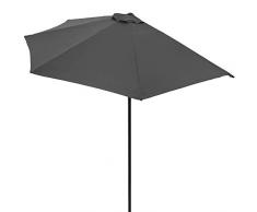 Deuba Ombrellone mezzaluna a parete Ø2,7m x 2,3m H con manovella UV40+ idrorepellente giardino balcone terrazza Antracite