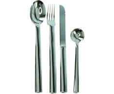 Alessi JH01S5 Rundes Modell, Servizio di Posate in Acciaio Inossidabile 18/12, Colore: Argento, Finitura Lucida, 3.5x25x5.5 cm