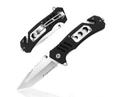 HONZIN 6 in 1 Coltello da tasca 3Cr13 Multi attrezzo in acciaio inossidabile, impugnatura G10, coltello pieghevole portatile di salvataggio di sopravvivenza per escursioni in allaperto campeggio