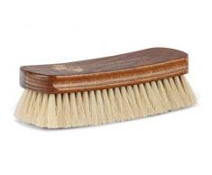 Langer & Messmer spazzola da scarpe in crine di cavallo - bianco per lucidare le scarpe - La spazzola per lucidatura per la cura professionale (bianca)