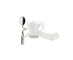 Villeroy & Boch NewWave caffÃ¨ Set per Espresso, 3 Pezzi, Acciaio Inossidabile, Bianco