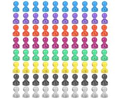 Chstarina 80 Pezzi Magneti a Spillo Calamite Piccole Magneti Colorati con Puntina da Disegno, Potenti Puntine Magnetiche per frigorifero, lavagna bianca, bacheca, ufficio, scuola.