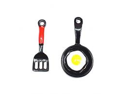Utile orecchino per le donne u0026 ragazze, divertente uovo fritto padella pala donne orecchini asimmetrici regalo - nero pratico e popolare