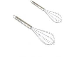Frusta da Cucina in Acciaio Inossidabile, Sbattitore Manuale 2 Pezzi 25cm,Frusta a Mano di Alta Qualità per Mescolare, le Uova, Mescolare la Pastella, la Schiuma