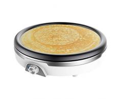 Cecotec Piastra per crêpes Fun Crepestone XL inox. In acciaio inossidabile antiaderente lavabile in lavastoviglie, 1350W, 38 cm di diametro della piastra.