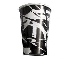PZ 225 BICCHIERI CC 370 DI CARTA (ALTI CM 12 DIAMETRO CM 7) BIANCHI E NERI PAPER CUP FOR DRINKS PER GRANITE FRAPPE E COCKTAIL