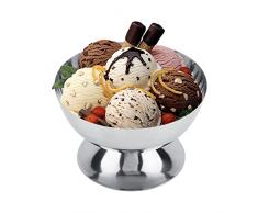 Coppe Gelato, Ciotola per Gelato Rotondo da Dessert in Acciaio Inossidabile Bicchieri da Gelato Mini Yogurt Snack Tazze Caramelle Ciotele per Insalata Budino di Frutta (Short)