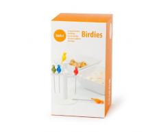 Balvi Forchettine aperitivo Birdies 6 forchettine di Metallo con Forma di Uccellino con Base in Forma