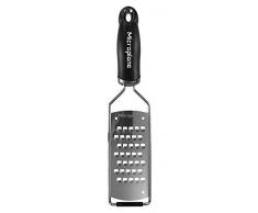 Microplane Grattugia da cucina Lama ultra spessa Acciaio inossidabile Nera Serie Gourmet ideale per Patata, Zucchina, Carota, Mela, Cavolo e Formaggio
