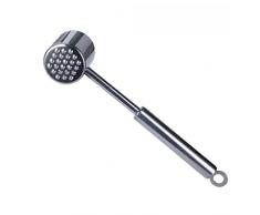 HEMOTON Martello per Batticarne Martello per Batticarne in Metallo Inossidabile per Bistecca Pollo Pesce Maiale Doppio Lato